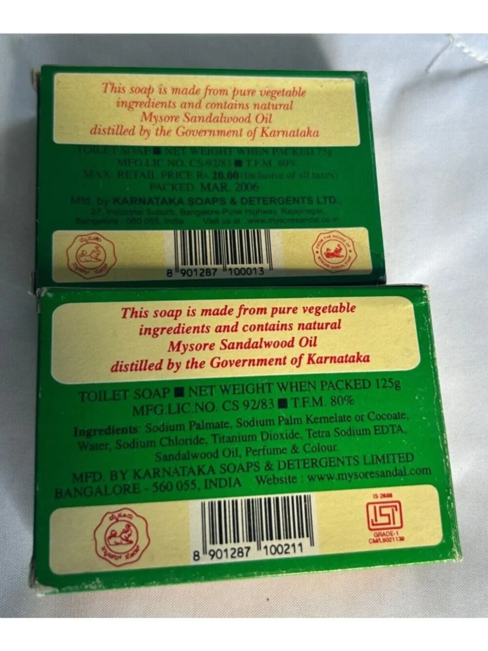 Mysore Sandal Sandalwood Soap Bars Vintage Original Packaging 75g & 125g - NEW